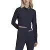 Coupon ???? Mode- Lifestyle Femme Adidas Maillot Femme Adidas Originals Cropped Long Sleeve BLEU ????