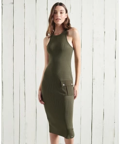 Acheter ???? Mode- Lifestyle Femme Superdry Robe Femme Superdry Racer Woven Patch VERT ????