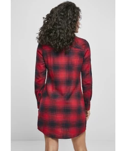 Meilleure vente ???? Mode- Lifestyle Femme Urban Classics Urban Classics Ladies - Check Flanell ???? Shirt Robe BLEU ????