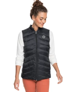 Bon marché ???? Mode- Lifestyle Femme Roxy Doudoune Sans Manche Femme Roxy Coast Road NOIR ????