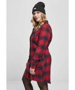 Meilleure vente ???? Mode- Lifestyle Femme Urban Classics Urban Classics Ladies - Check Flanell ???? Shirt Robe BLEU ???? -ADIDAS Store cb52f9ed7ebf47aeabd91fd7bec8b74b