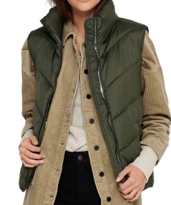 Meilleure affaire ???? Mode Femme Jdy Doudoune Sans Manches Kaki Femme Jdy Finno VERT ???? -ADIDAS Store d3b4db5455f8433bbe4bcdb9be63c988