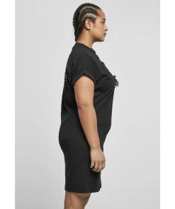 Meilleure vente ???? Mode- Lifestyle Femme Urban Classics Robe T-shirt Femme Urban Classics Cut On Sleeve Printed NOIR ????