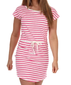 Bon marché ???? Mode- Lifestyle Femme Only Robe À Rayures Blanc/rose Only May ROSE ????